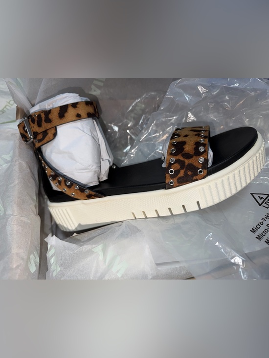 MIA Shoes - Mia 7.5 NWT Leopard Studded Platform Sandal - Brown/Black